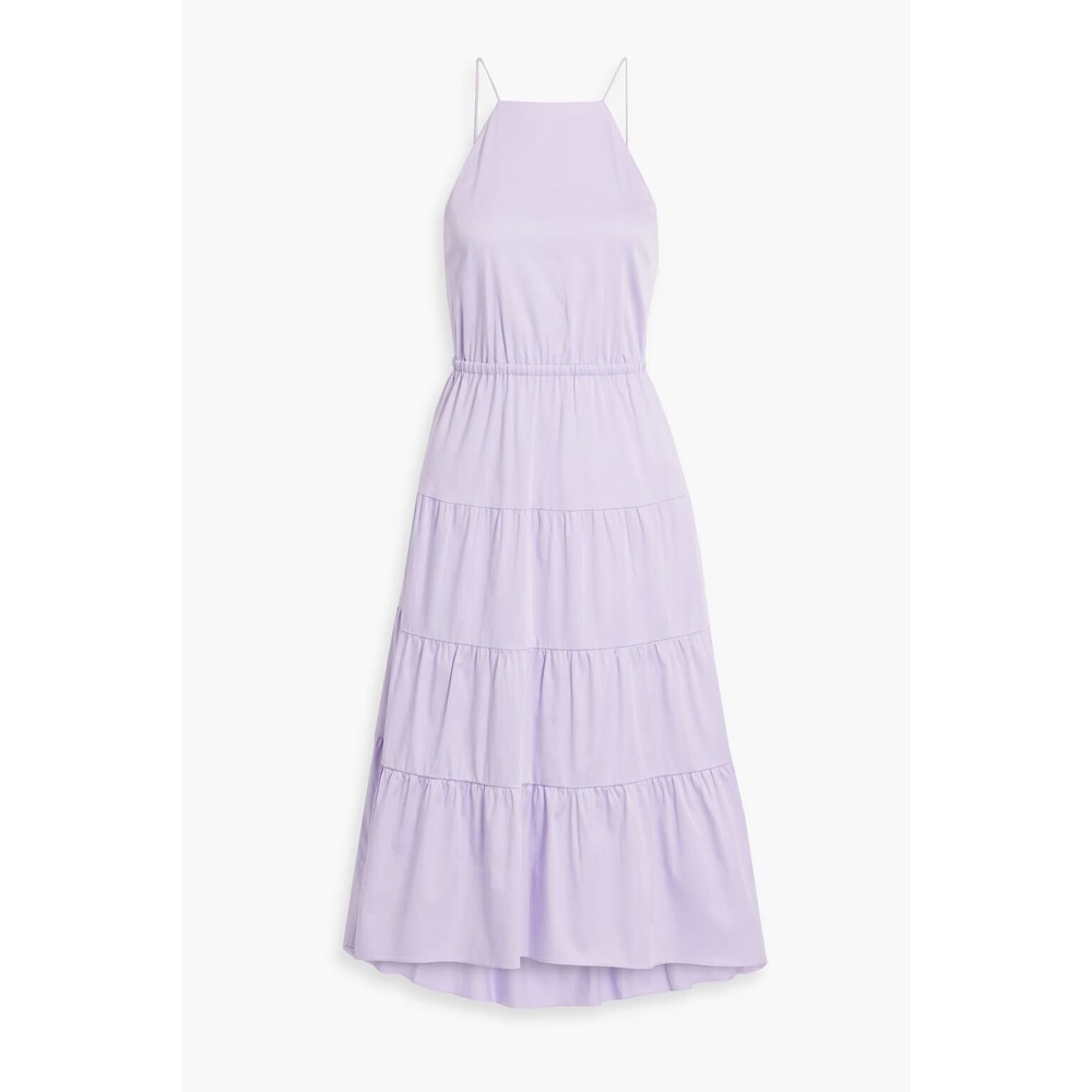 ALICE + OLIVIA Hartley tiered cotton-blend poplin Prairie midi dress NEW SIze 10